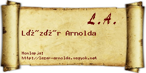 Lázár Arnolda névjegykártya
